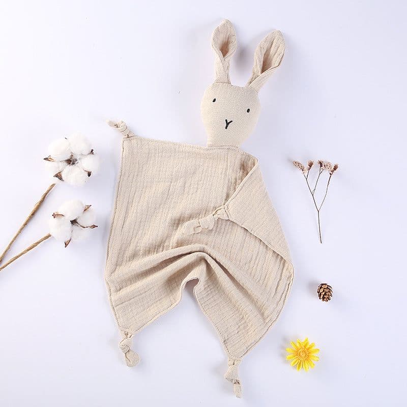 image-Cotton double gauze baby saliva towel sleeping bag blanket doll baby comfort towel can be imported rabbit blanket