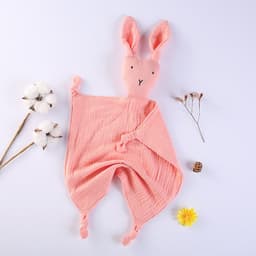 image-Cotton double gauze baby saliva towel sleeping bag blanket doll baby comfort towel can be imported rabbit blanket