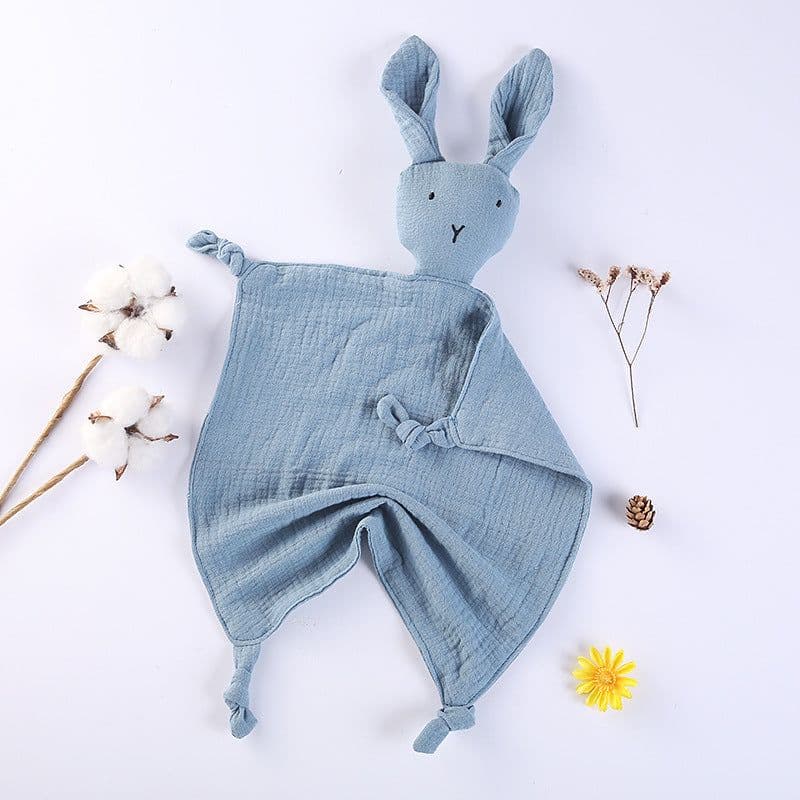 image-Cotton double gauze baby saliva towel sleeping bag blanket doll baby comfort towel can be imported rabbit blanket