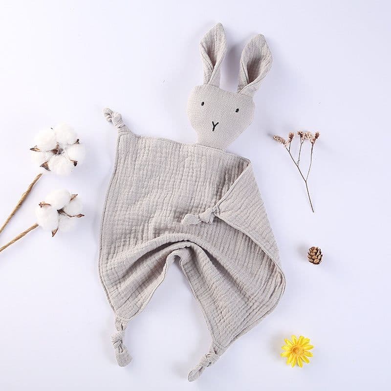 image-Cotton double gauze baby saliva towel sleeping bag blanket doll baby comfort towel can be imported rabbit blanket