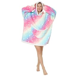 image-Lazy blanket composite lamb velvet pullover flannel sweater warm clothes hooded lazy clothes outdoor warm pajamas