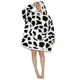 image-Lazy blanket composite lamb velvet pullover flannel sweater warm clothes hooded lazy clothes outdoor warm pajamas