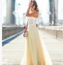 image-2020 European and American new lace stitching chiffon maxi dress dress skirt 5 colors and 5 yards in stock