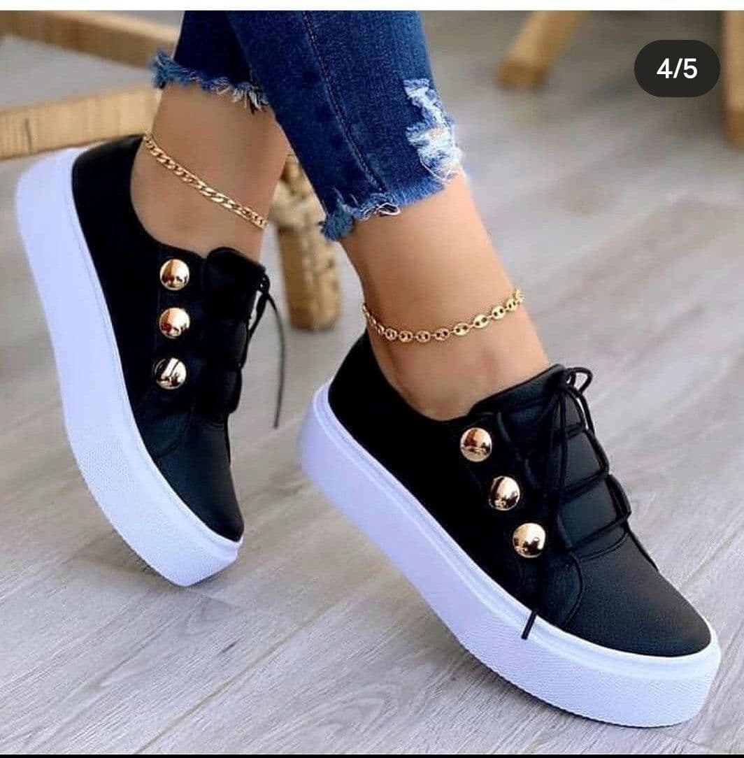 image-Large size casual shoes women's European and American new round toe thick bottom casual viscose shoes foreign trade single shoes wish Amazon