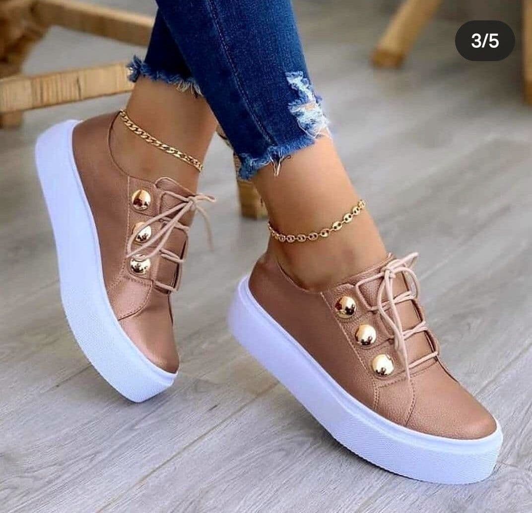 image-Large size casual shoes women's European and American new round toe thick bottom casual viscose shoes foreign trade single shoes wish Amazon