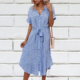 image-2022 dress Amazon independent station AliExpress wish leisure holiday style spring and summer sexy big swing skirt