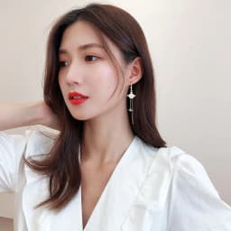 image-Retro earrings women 2020 new Korean temperament net celebrity earrings round face thin long personalized earrings