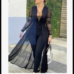 image-European and American women's culottes new solid color fashion deep v-neck long-sleeved lace stitching solid color slim bodysuit Q033