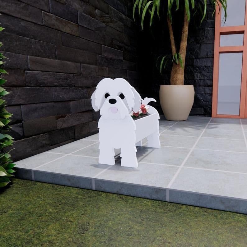image-Cross-border independent station popular dog-planter pet dog flower pot potted garden home decoration ornaments
