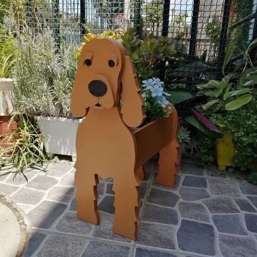 image-Cross-border independent station popular dog-planter pet dog flower pot potted garden home decoration ornaments