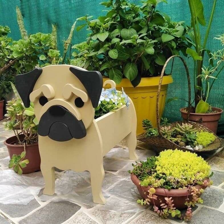 image-Cross-border independent station popular dog-planter pet dog flower pot potted garden home decoration ornaments