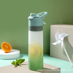 image-Spray water cup small fresh water cooling portable sports outdoor plastic water bottle summer student military training cup