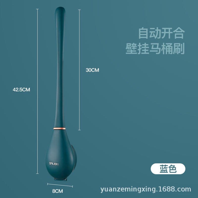 image-Toilet refresh broke the news without dead angle home toilet brush wall-mounted creative automatic opening and closing light luxury silicone toilet brush