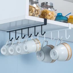 image-Kitchen punch-free shelf partition cabinet hook single-row strong nail-free traceless wall-mounted finishing storage rack