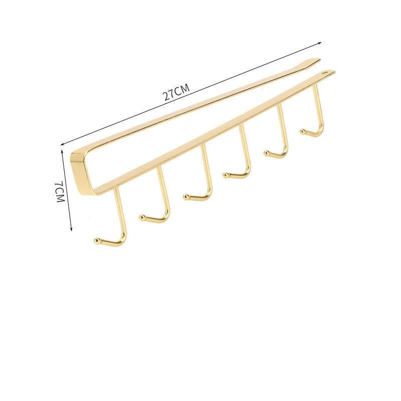 image-Kitchen punch-free shelf partition cabinet hook single-row strong nail-free traceless wall-mounted finishing storage rack