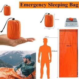 image-Outdoor Life Bivy Emergency Sleeping Bag Thermal Insulation Warm Waterproof Polyester Film Emergency Blanket Camping Lifesaving Equipment