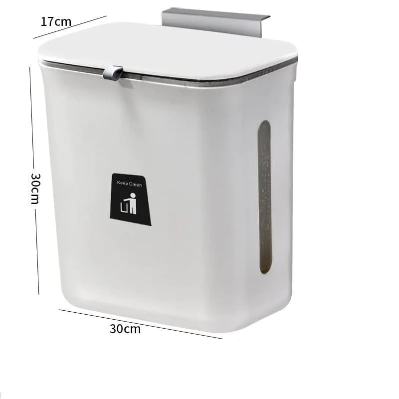 image-New dual-purpose hanging trash can Kitchen cabinet door wall-mounted dry and wet separation trash can Garbage storage basket