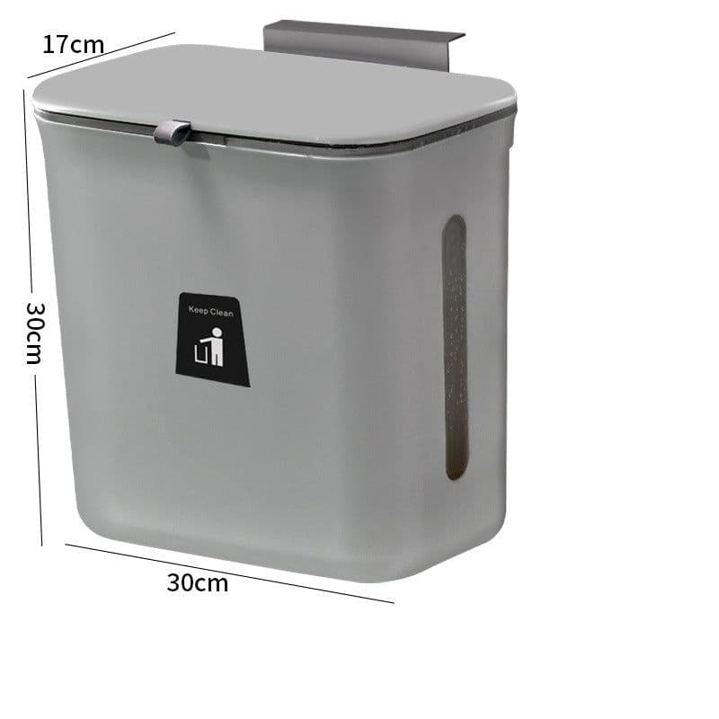 image-New dual-purpose hanging trash can Kitchen cabinet door wall-mounted dry and wet separation trash can Garbage storage basket