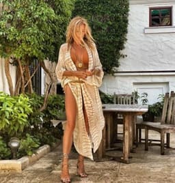image-Cross-border foreign trade independent station new 2021 summer printing large size sunscreen beach loose holiday chiffon cardigan women