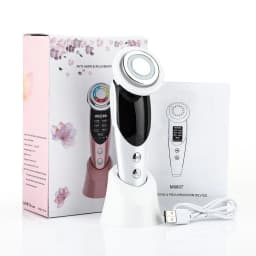 image-The new 7-in-1 EMS micro-current color light vibration LED beauty cleansing import instrument face lift essence import instrument