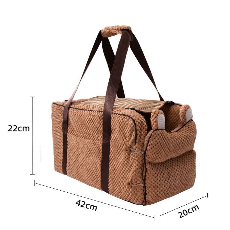 image-Pet central control car seat cushion Teddy kennel cat dog car seat cushion soft pillow pet bag