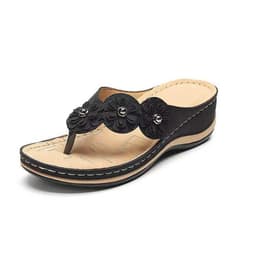 image-Sandals and slippers women's 2022 summer new three flower slippers thick bottom flip-flops flip-flops beach flip-flops women's sandals