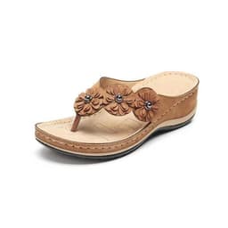 image-Sandals and slippers women's 2022 summer new three flower slippers thick bottom flip-flops flip-flops beach flip-flops women's sandals