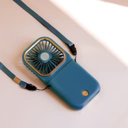 image-New USB ultra-thin private model folding hanging neck fan handheld charging treasure desktop bracket mute mini fan