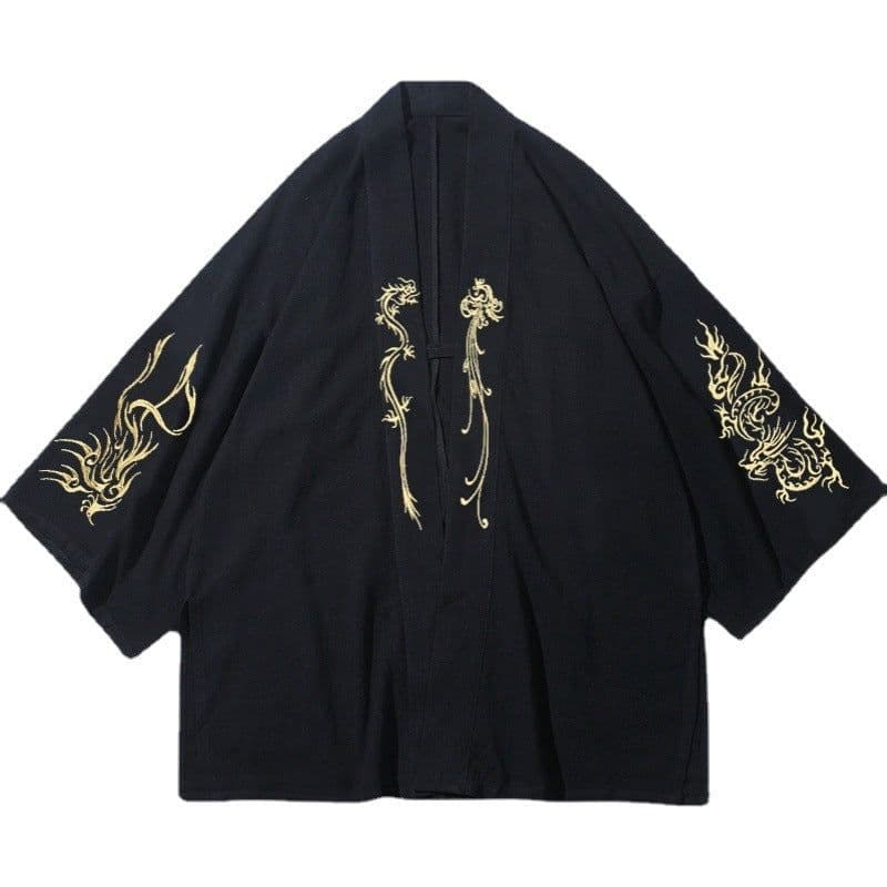 image-2022 spring and summer new Chinese style Hanfu top men's embroidered ancient style Tang suit Taoist robe large size loose coat