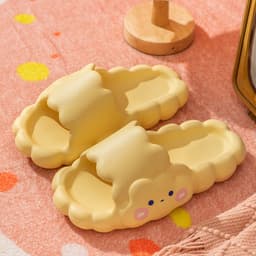 image-Cute cloud slippers female summer wear indoor home non-slip feces sense net red EVA sandals home wholesale ins