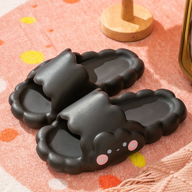 image-Cute cloud slippers female summer wear indoor home non-slip feces sense net red EVA sandals home wholesale ins