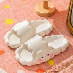 image-Cute cloud slippers female summer wear indoor home non-slip feces sense net red EVA sandals home wholesale ins