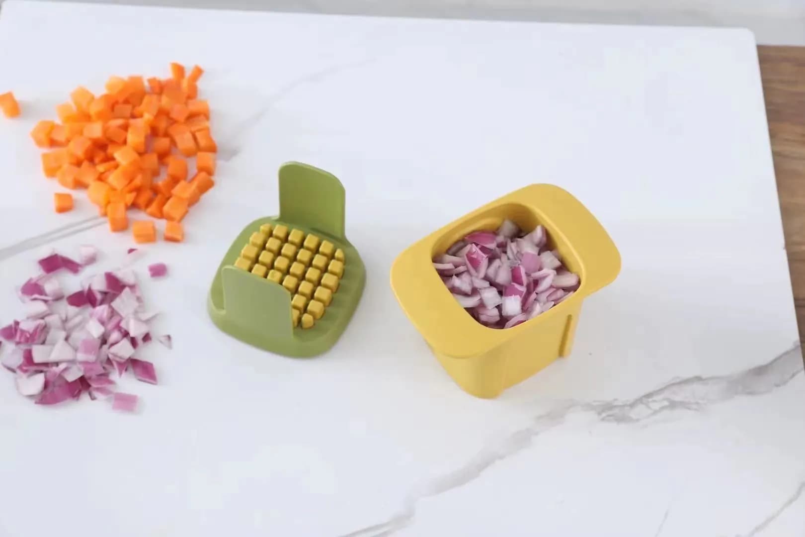image-Kitchen vegetable cutter household hand crushing vegetable cutter onion mushroom dicing device dicing potato radish dicing device