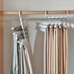 image-Multifunctional stainless steel magic trousers rack multi-layer household storage magic clothes rack telescopic folding trousers rack clothes rack