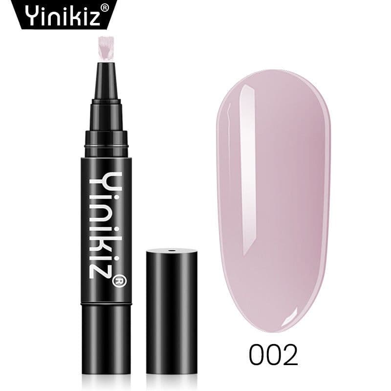 image-New nail art three-in-one one-step glue solid color nail polish glue cross-border UV manicure phototherapy pen primer-free glue