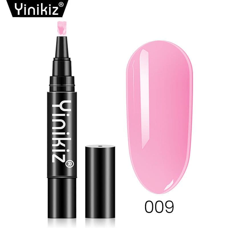 image-New nail art three-in-one one-step glue solid color nail polish glue cross-border UV manicure phototherapy pen primer-free glue