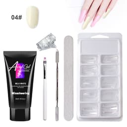 image-Cross-border painless extension glue nail manicure paper-free tray fast extension crystal model painless crystal glue set