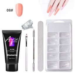 image-Cross-border painless extension glue nail manicure paper-free tray fast extension crystal model painless crystal glue set
