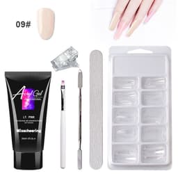 image-Cross-border painless extension glue nail manicure paper-free tray fast extension crystal model painless crystal glue set