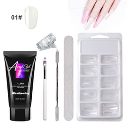 image-Cross-border painless extension glue nail manicure paper-free tray fast extension crystal model painless crystal glue set