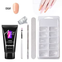 image-Cross-border painless extension glue nail manicure paper-free tray fast extension crystal model painless crystal glue set