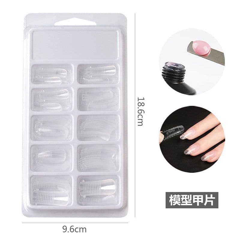 image-Cross-border painless extension glue nail manicure paper-free tray fast extension crystal model painless crystal glue set