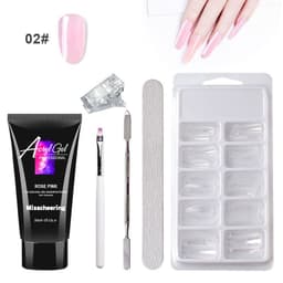 image-Cross-border painless extension glue nail manicure paper-free tray fast extension crystal model painless crystal glue set