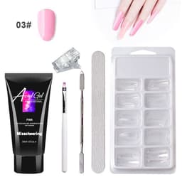 image-Cross-border painless extension glue nail manicure paper-free tray fast extension crystal model painless crystal glue set