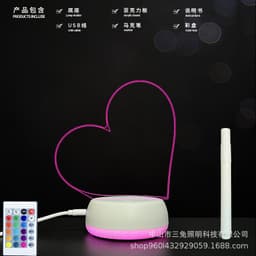 image-3D lamp bottom luminous acrylic board handwritten message board 3D night light can erase office memo 3D desk lamp