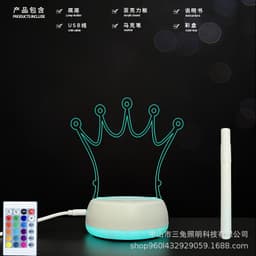 image-3D lamp bottom luminous acrylic board handwritten message board 3D night light can erase office memo 3D desk lamp