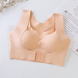 image-Cross-border foreign trade underwear two-in-one invisible seamless correction hunchback good no steel ring front buckle gathering underwear women