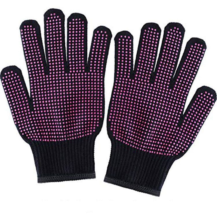 image-Hairdressing silicone dot beads heat insulation anti-scalding gloves 300 degrees perm curling stick curling hair straightener straight hair comb