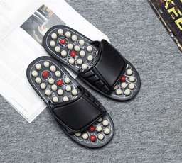 image-Slippers rotating Tai Chi massage slippers round beads with thorns foot soles health massage slippers