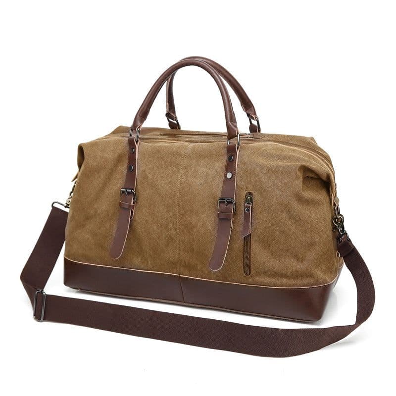 image-Cross-border Neutral Large Capacity Travel Bag Luggage Bag Casual Canvas Single Shoulder Messenger Travel Bag Handbag Dual Use